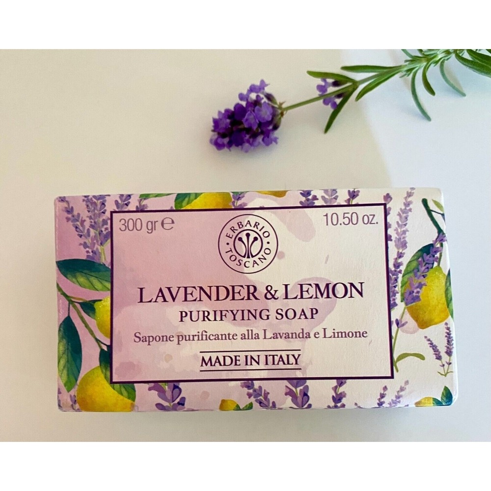 Soap/ Erbario Tuscano Lavander & Lemon Purifying Soap Made In Italy 10.50 Oz